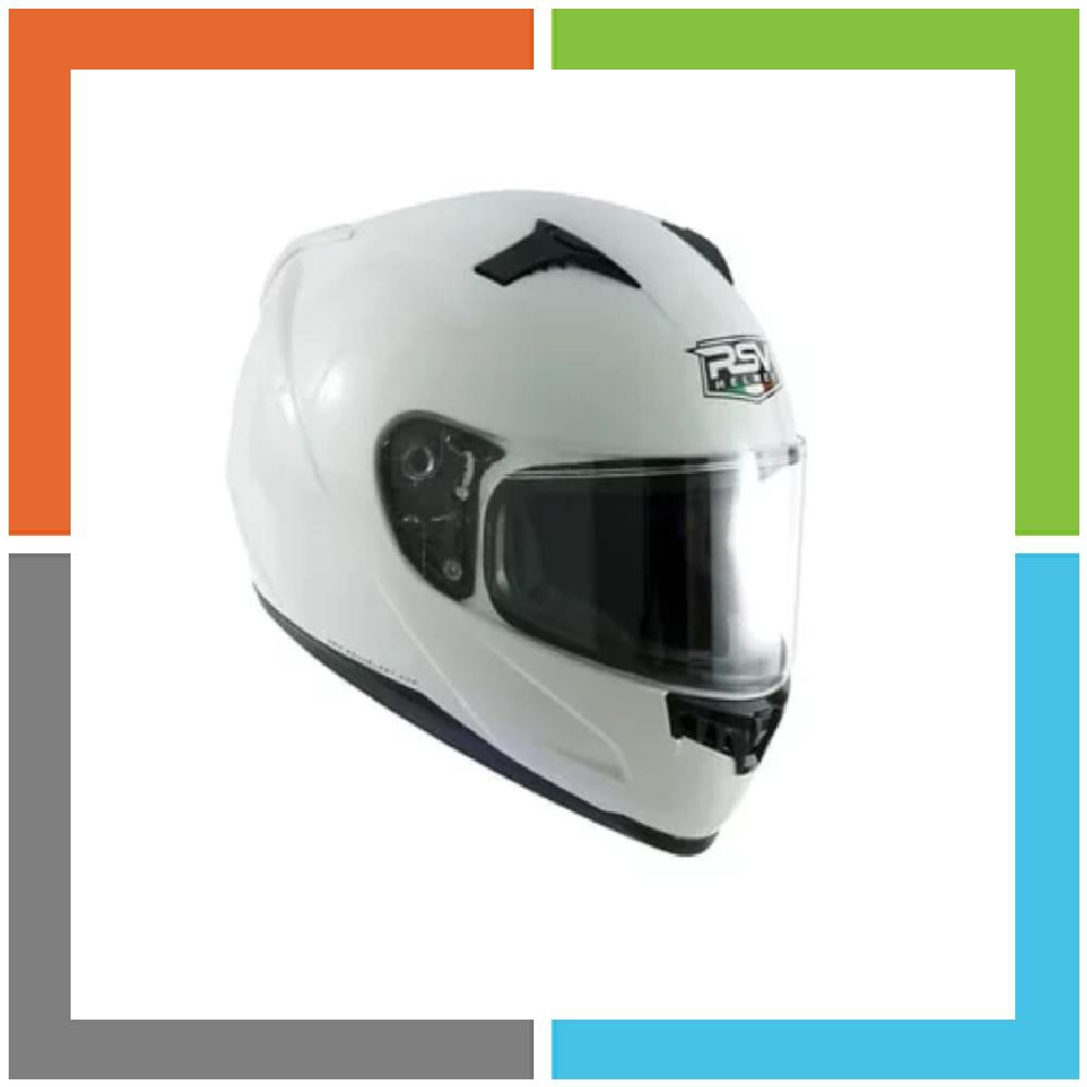 Rsv FF500 solid Helmet - White Glossy - Rsv Helm Full Face