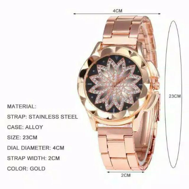 (Grosir)Jam Tangan Wanita Bunga Strap Rantai(Terima Cod)