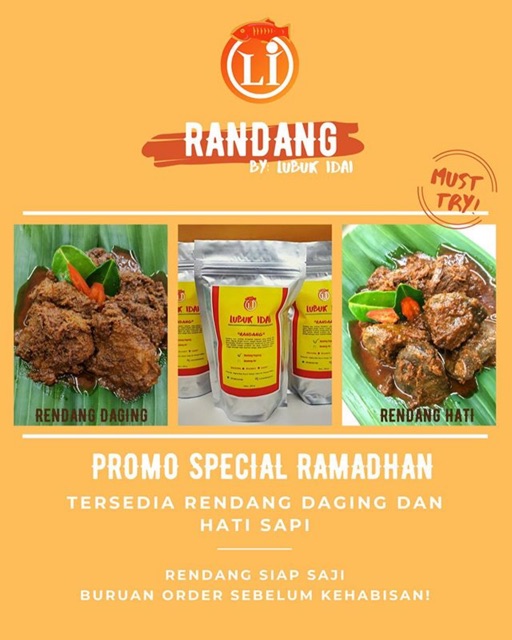 

Rendang Daging dan Hati Sapi Khas Lubuk Idai uk 500gr