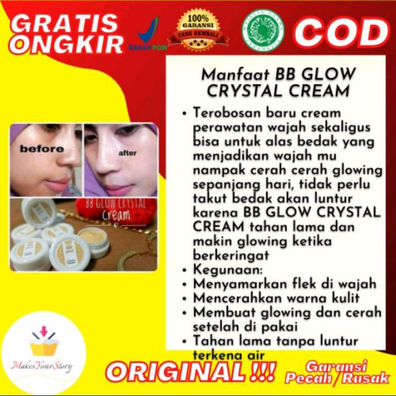 BB Glow Cristal Cream & sdh BPOM 100% Ory