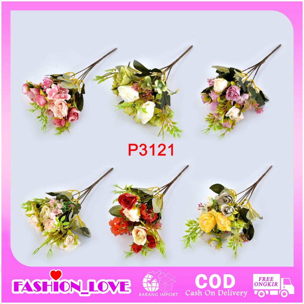 HMPU / COD 1 KG BISA 37 PCS BUNGA DEKORASI / BUNGA ARTIFISIAL(1 BUKET 5 KUNTUM BUNGA)P3121