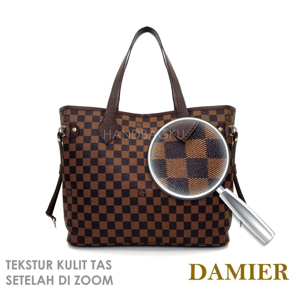 BARU Handbagku - Tas Lv Neverfull Damier / Grosir Fashion Wanita Branded Import Batam Tote Bag ~~