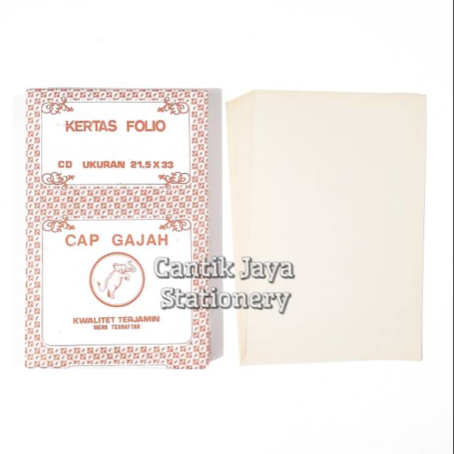 

Kertas CD/buram/koran F4 Folio Cap Gajah per pak / 300 lembar