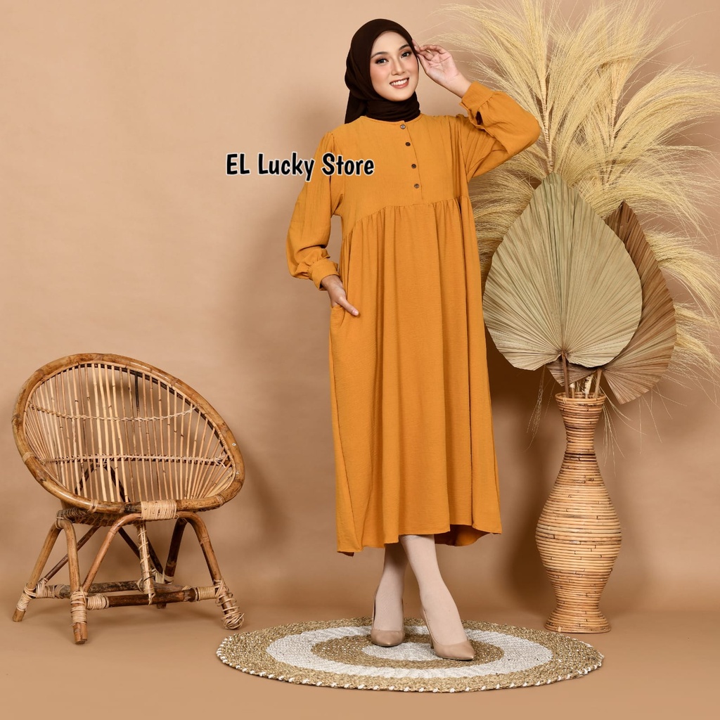 KYO MIDI DRESS | DRESS CRINKLE AIRFLOW | GAMIS CRINKLE