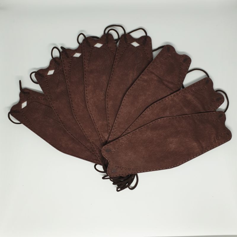 Masker Kf94 Warna Coklat 4 Ply 1 Box Isi 10 Pcs