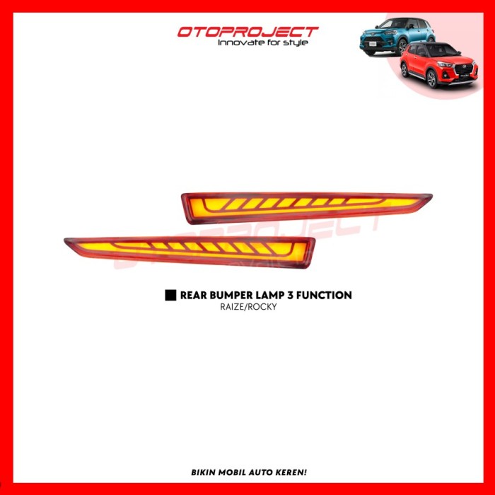 Lampu Belakang Mobil Raize Rocky Rear Bumper Reflektor Lamp 3 Fungsion