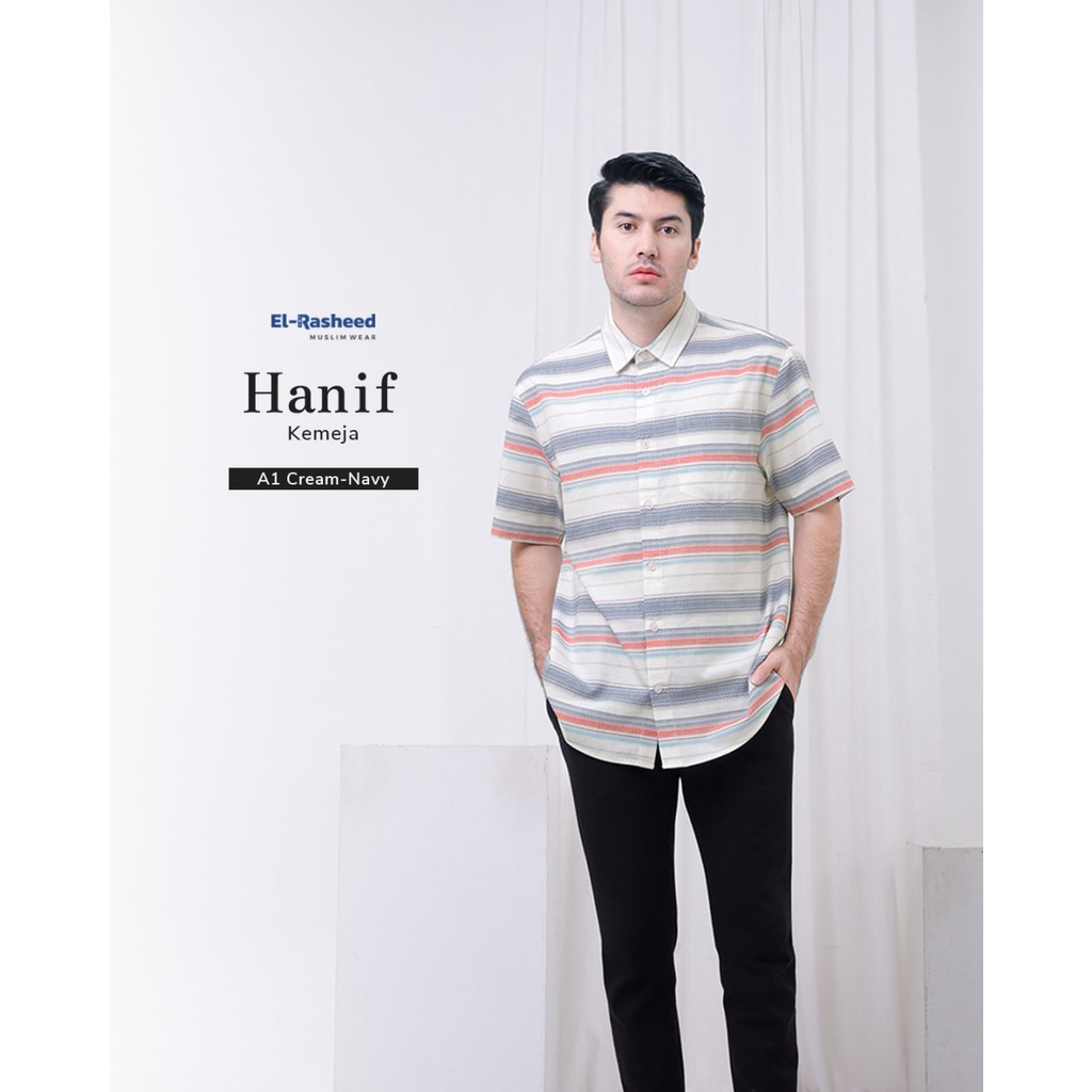 KOKO AYAH PRIA DEWASA HANIF KEMEJA ORIGINAL BY YASMEERA FASHION MUSLIM ATASAN LENGAN PENDEK MOTIF GA