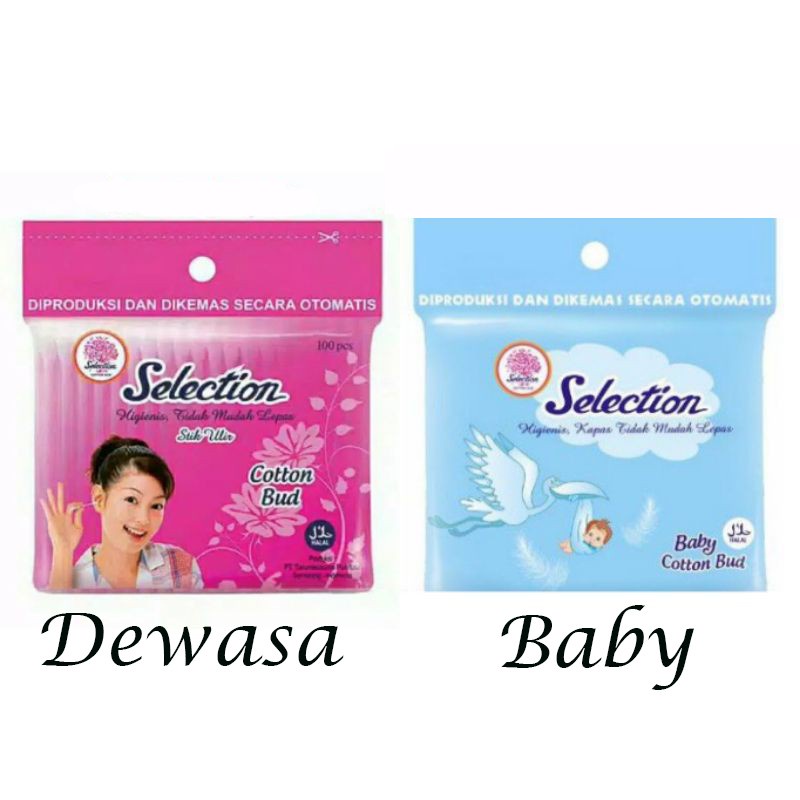 Korek Kuping Bayi isi 100 pcs Cotton Bud Selection Pembersih Telinga