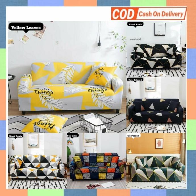 COVER SOFA 1 2 3 SEATER SARUNG SOFA MOTIF SARUNG SOFA ELASTIS