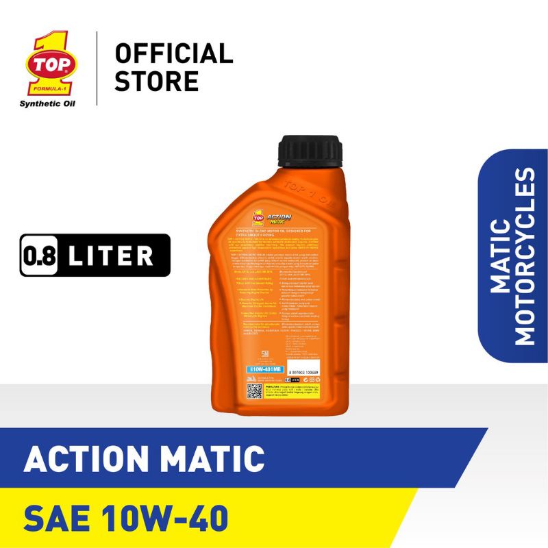 TOP 1 ACTION MATIC SAE 10W-40 800ML ORIGINAL RESMI - oli Motor Matic