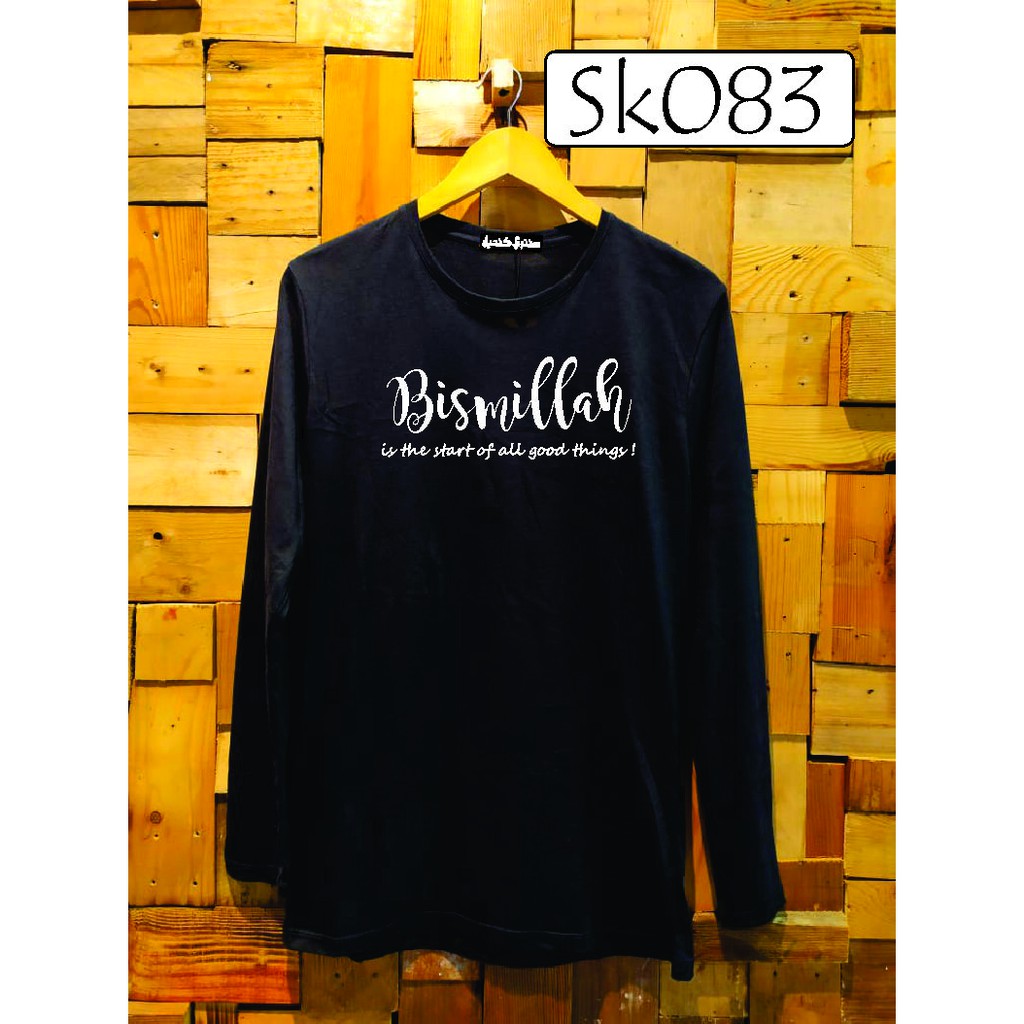 kaos dakwah premium distro bisa couple / kaos dakwah lengan panjang / kaos islami / kaos bismillah-2