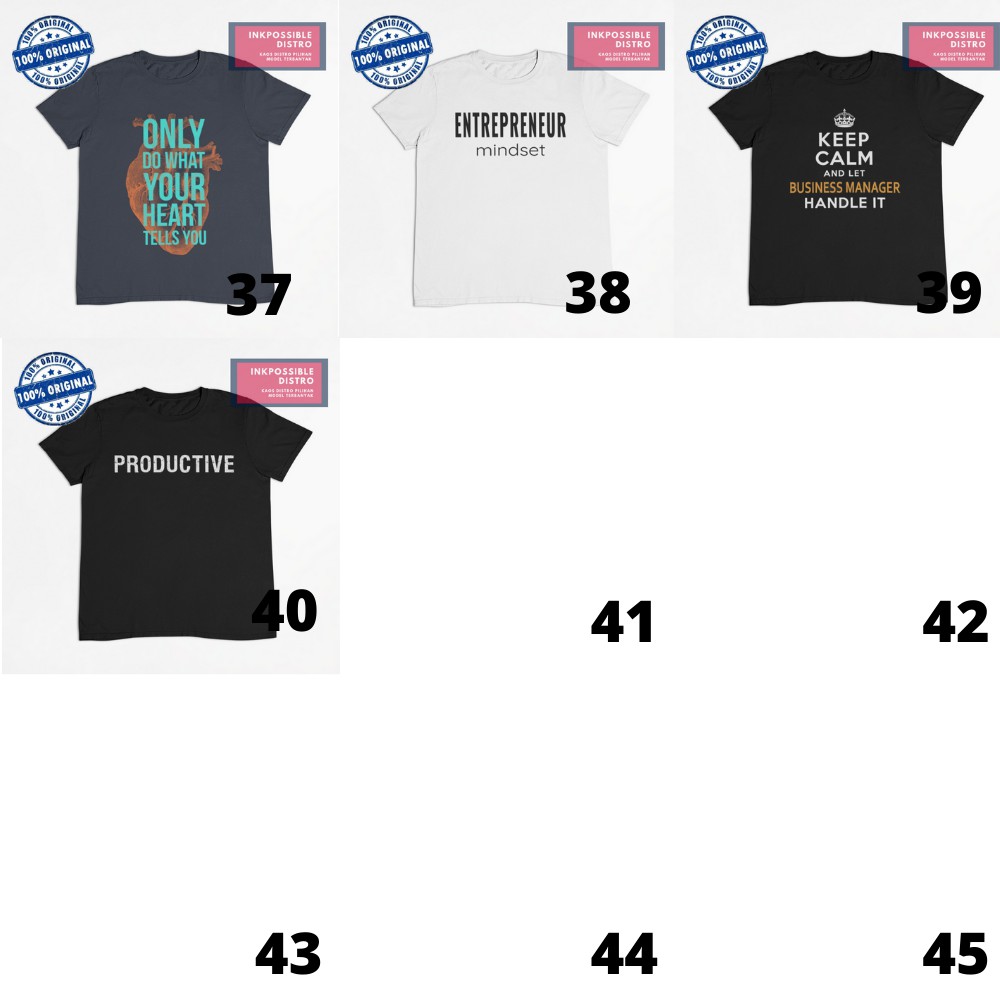 Kaos Distro Pria Wanita Baju Bisnis Entrepreneur Kata Pebisnis Super Motivasi Sukses Shopee Indonesia