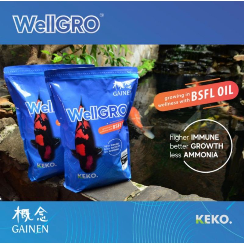 pakan ikan koi wellgro growth 2kg
