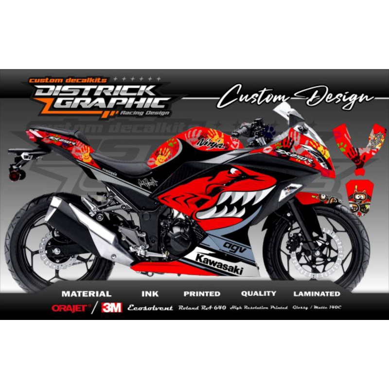 decal fullbody ninja 250 fi sharks zx250r