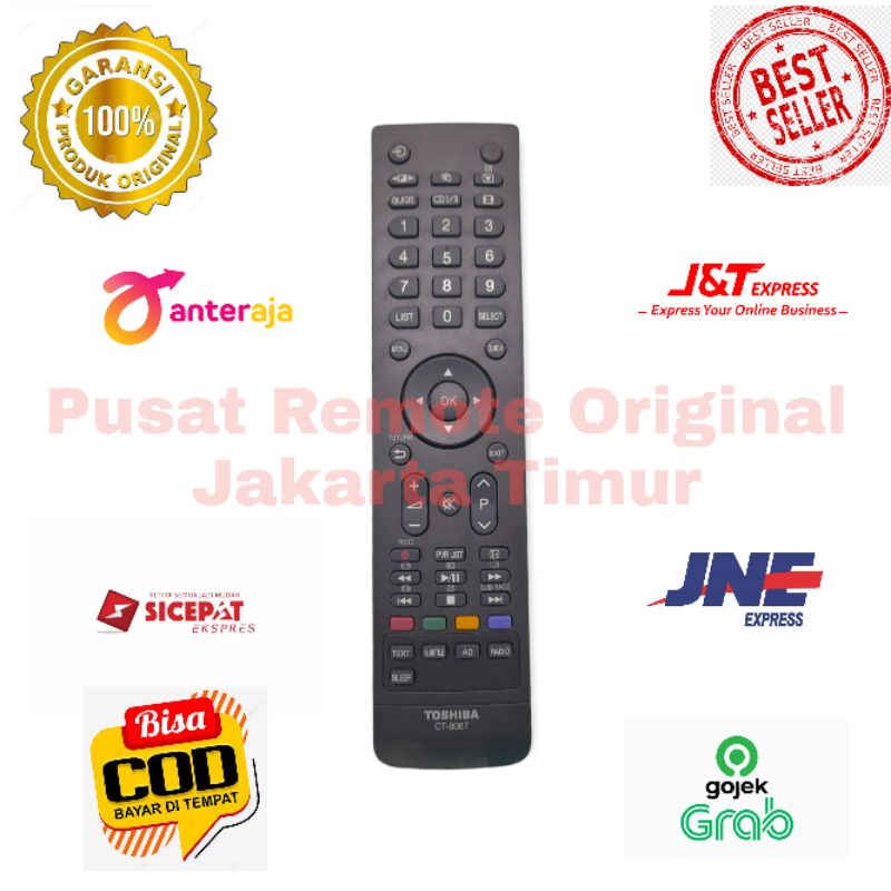 REMOTE REMOT TV TOSHIBA CT-90323 LED LCD ORIGINAL ASLI