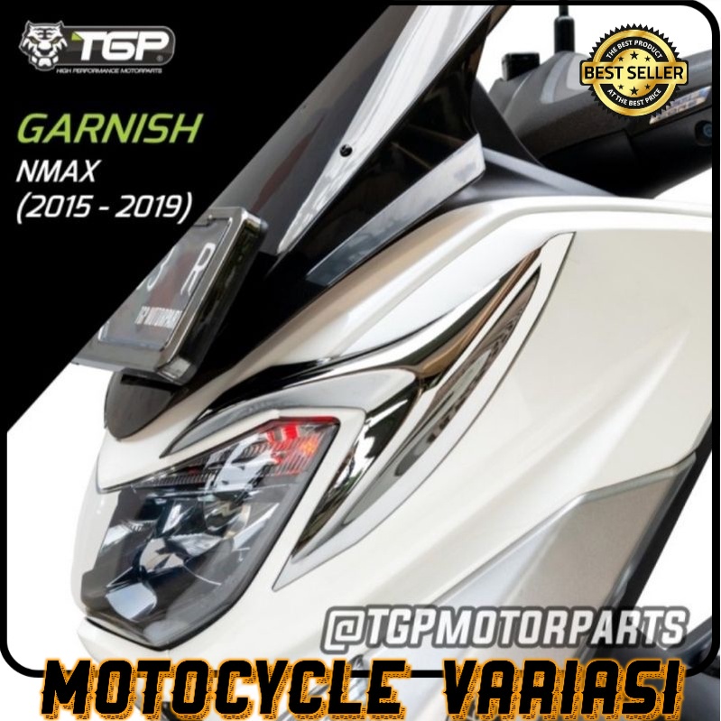 Garnish lampu depan nmax 2015-2019 Black chrome