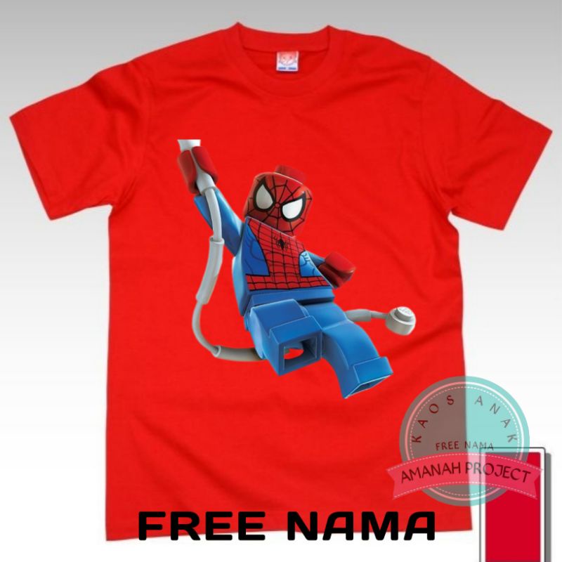 BAJU ANAK LEGO SPIDER MAN KAOS ANAK BAHAN PREMIUM