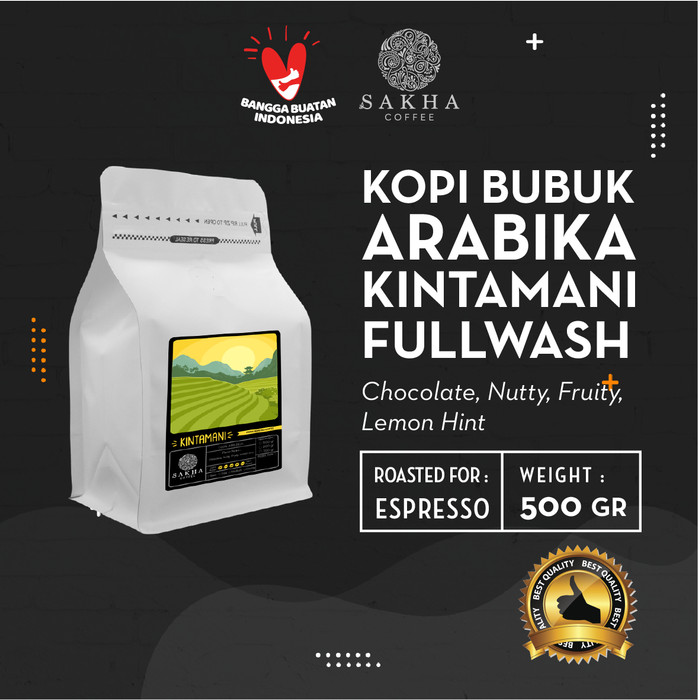

Kopi Bubuk Arabika Kintamani Bali For Espresso 500 Gram - SAKHA COFFEE - KBAKIN500