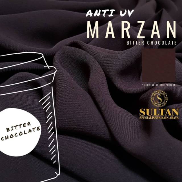 0.5m MARZAN anti UV warna bitter chocolate ori Sultan