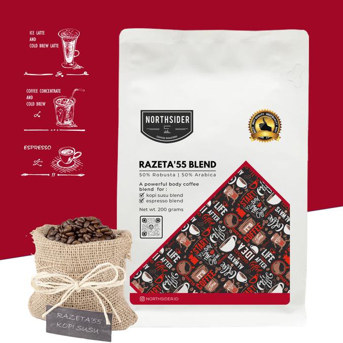 

Kopi- BIJI KOPI SUSU RAZETA'55 BLEND - 200GR NORTHSIDER COFFEE - BIJI KOPI -Biji-Kopi.