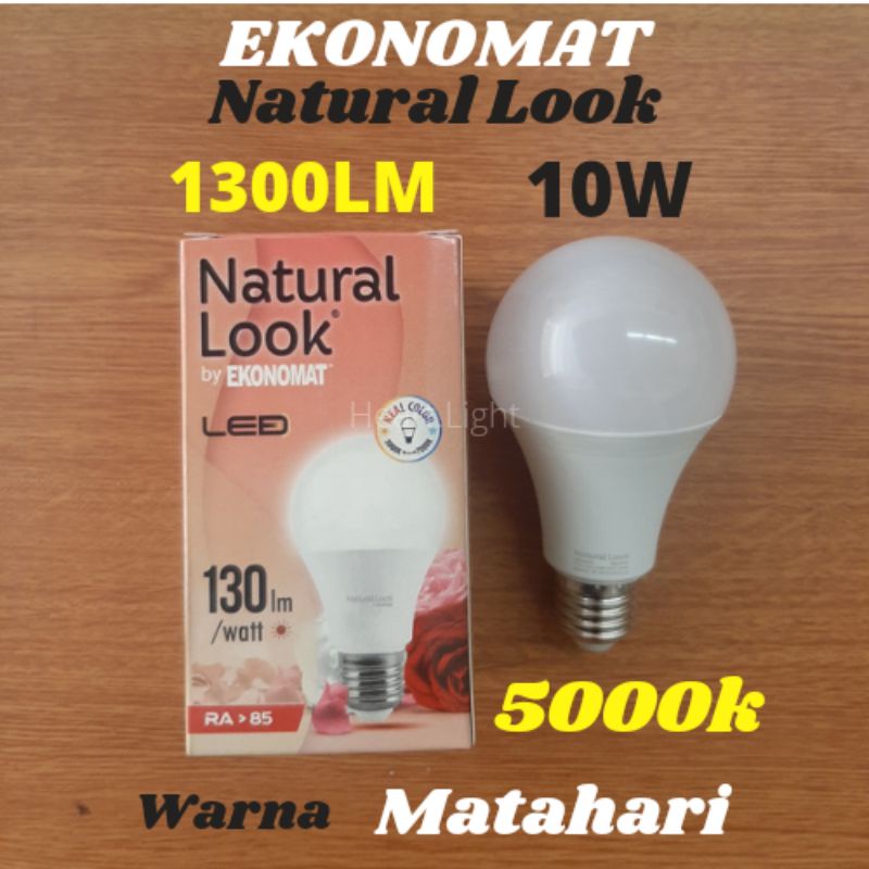 LAMPU LED EKONOMAT NATURAL LOOK 10W 5000K WARNA MATAHARI 1300LM LAMPU FOTOGRAFI 10WATT 5000K WARNA M
