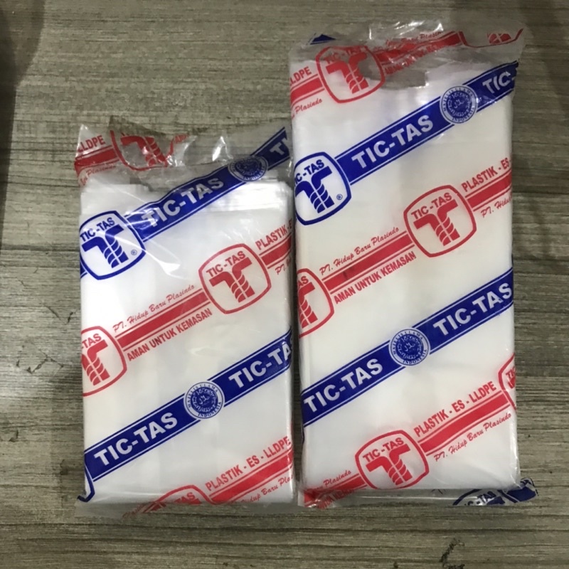 (I-14) Kresek PE Bening Tictas Tebal ukuran 10 x 30 untuk 1 cup atau 2 cup 10 x 40 susun TEBAL 250gr