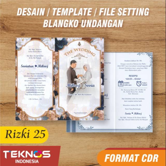 TEMPLATE UNDANGAN PERNIKAHAN - DESAIN UNDANGAN BLANKO RIZKI 25