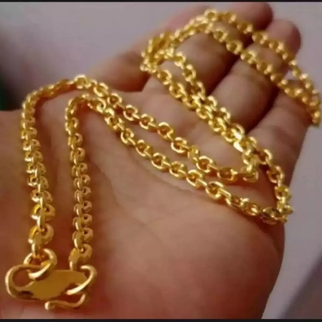 kalung nori polos rantai medan emas 24k anti karat
