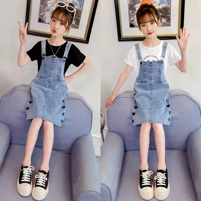 Setelan Overall Anak Perempuan Lucu / Dress Overall Anak Import / Dress Anak 2in1 Premium - D110