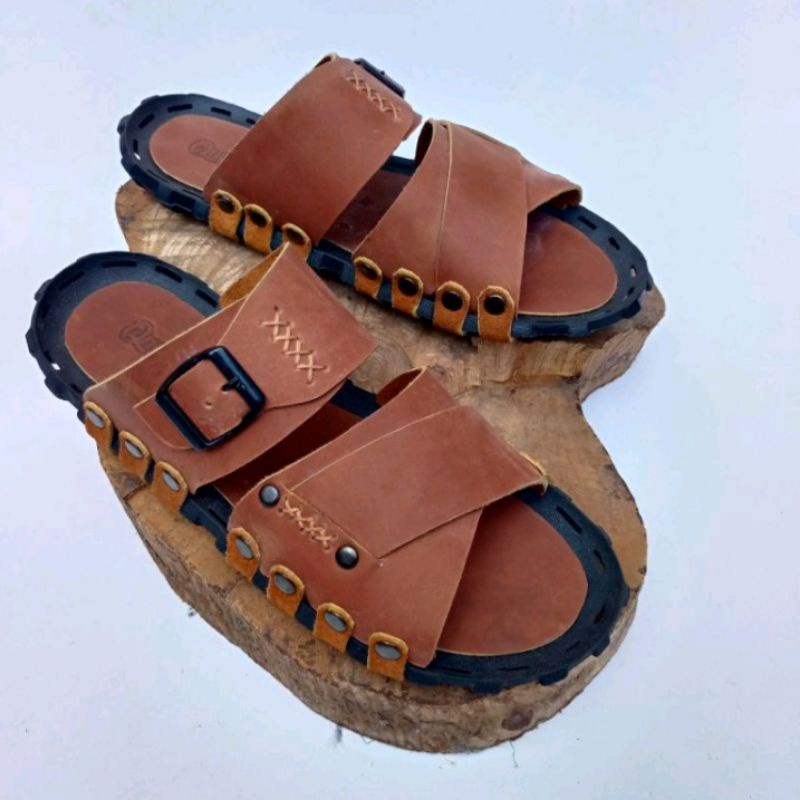 BISA COD!!! SANDAL CASUAL PRIA KULIT ASLI 100% SANDAL PRIA KULIT ASLI