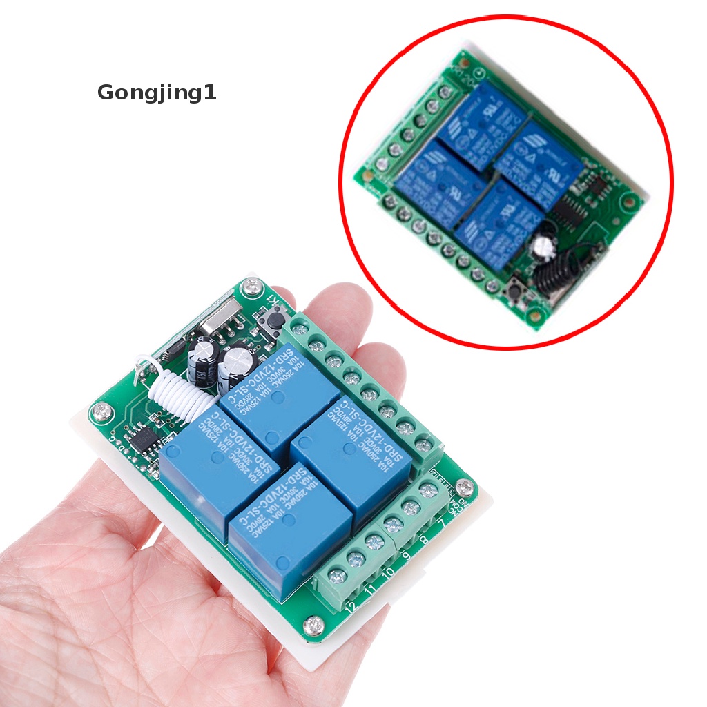 Gongjing1 Switch Relay Rf Wireless 4ch Dc 12v 10a