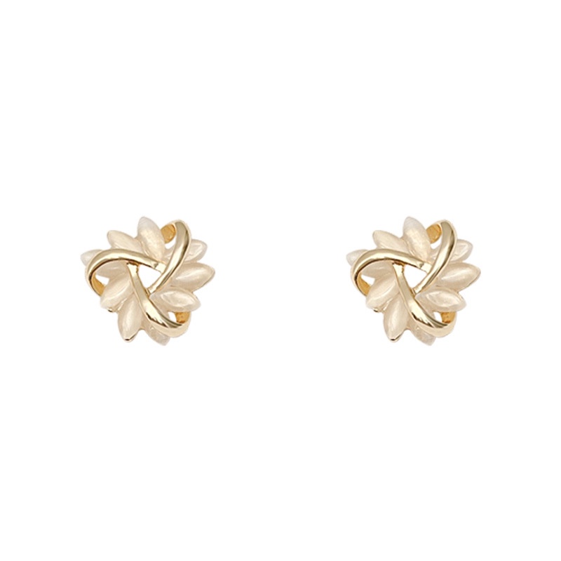 Anting Stud Desain Bunga Bahan S925 silver needle Gaya Korea