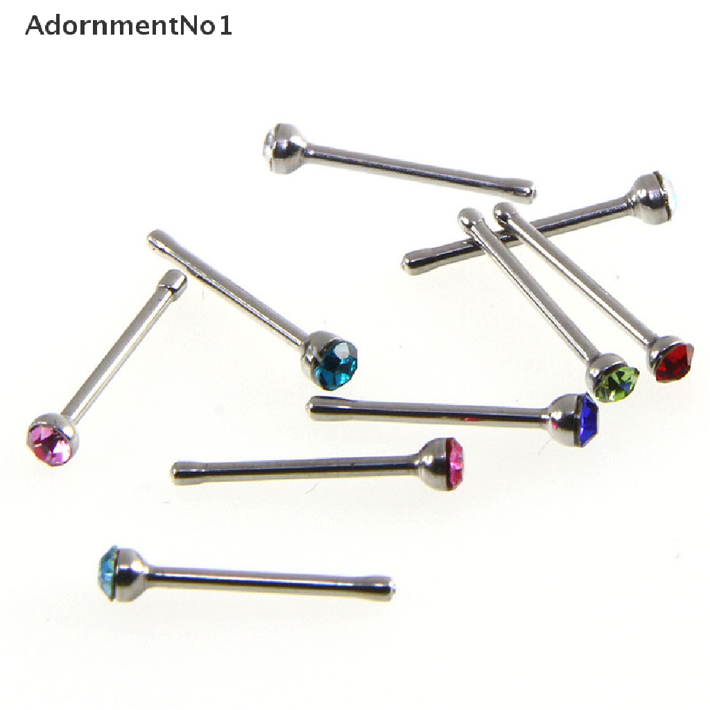 (AdornmentNo1) 36pcs / Set Cincin Tindik Hidung / Tubuh Bahan Stainless Steel Hias Kristal / Berlian Imitasi Untuk Wanita