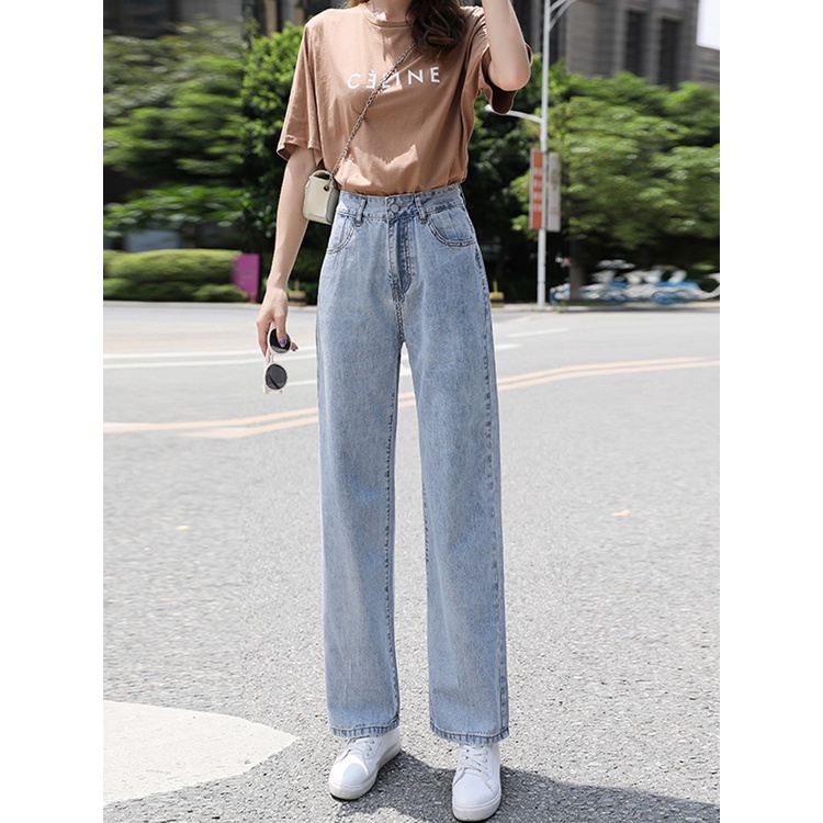 celana jeans wanita / celana jeans premium biru muda / korean style / termurah kekinian