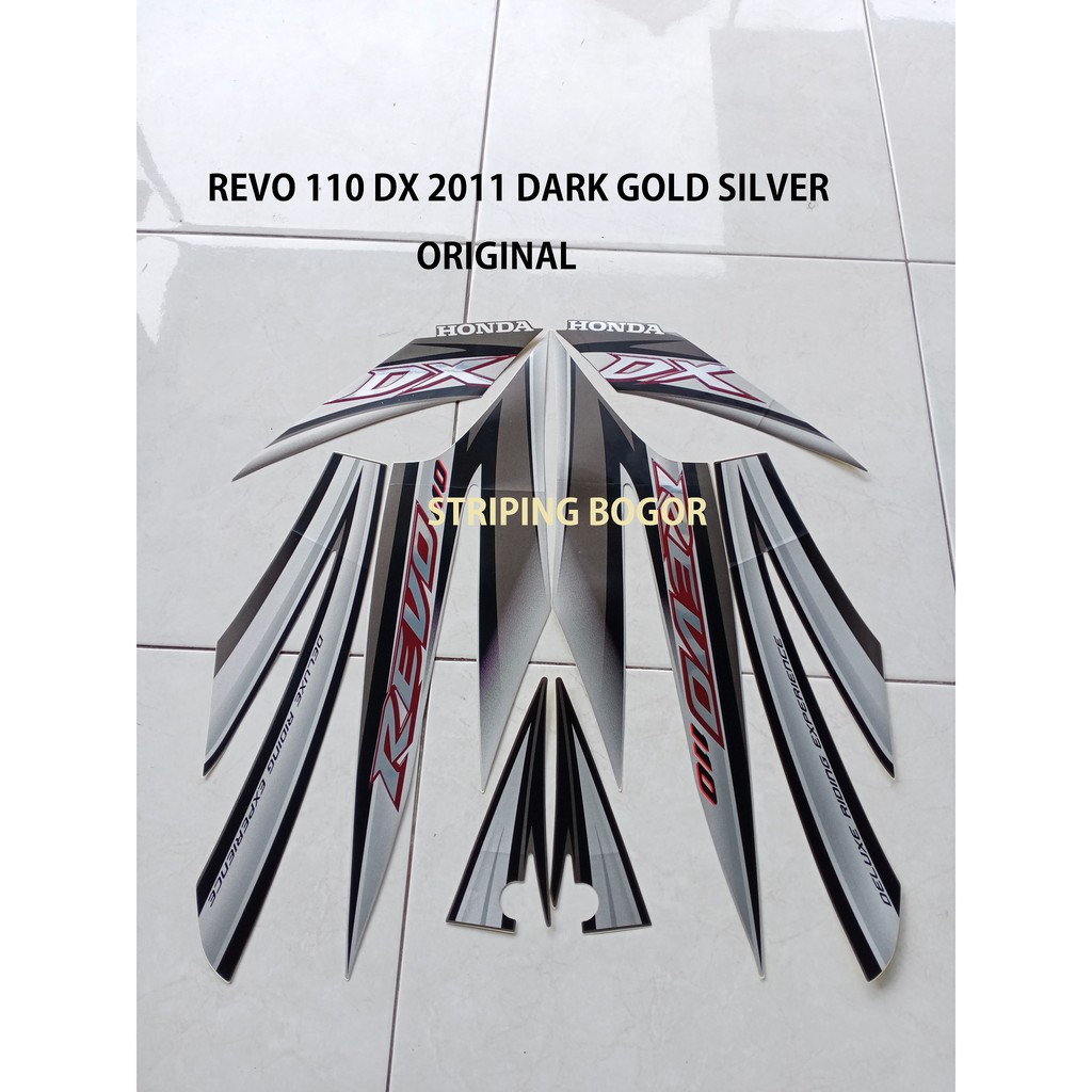 Stiker Motor Honda Revo DX 110 2011 Dark Gold Silver
