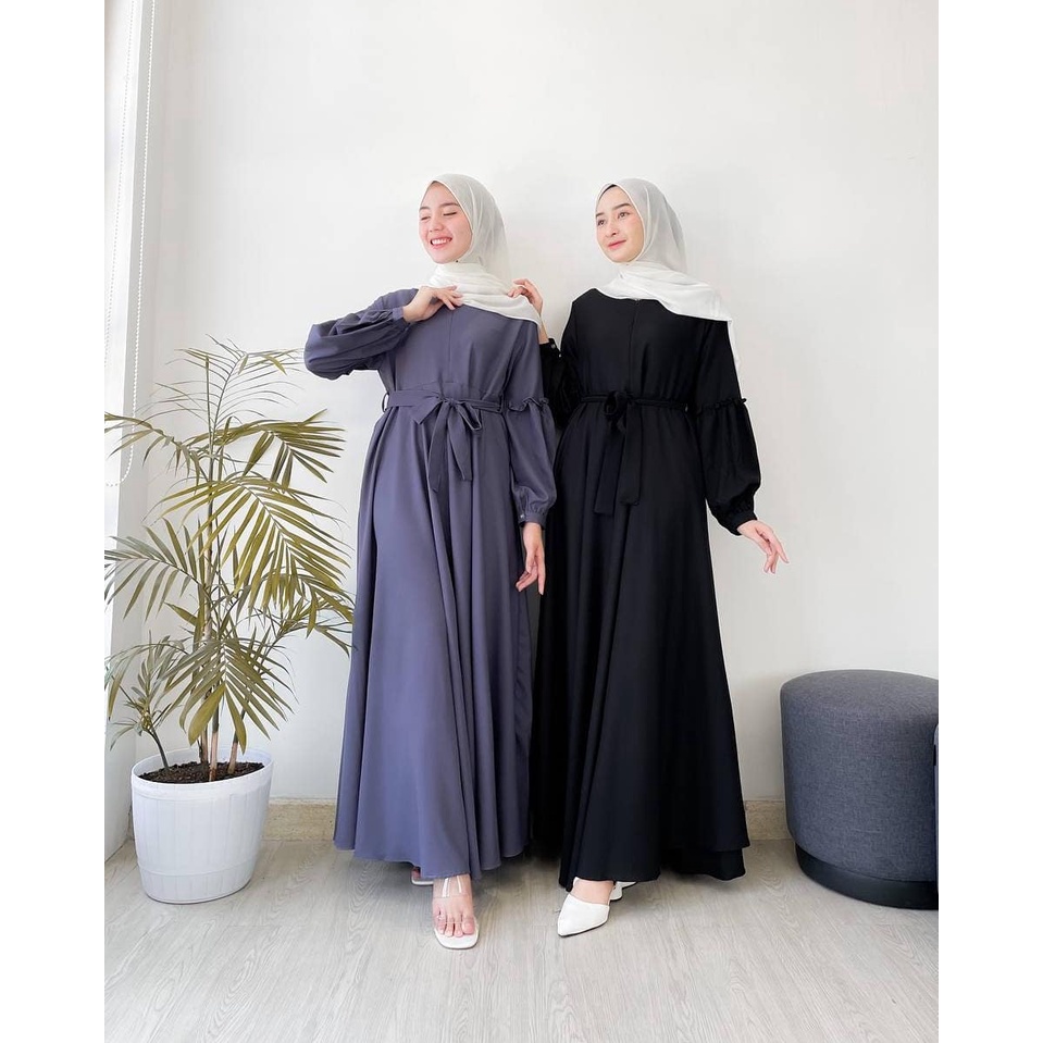 Sandra Dress Muslim Wanita Lebaran murah terbaru kondangan konveksi.tanah.abang Moscrepe-1
