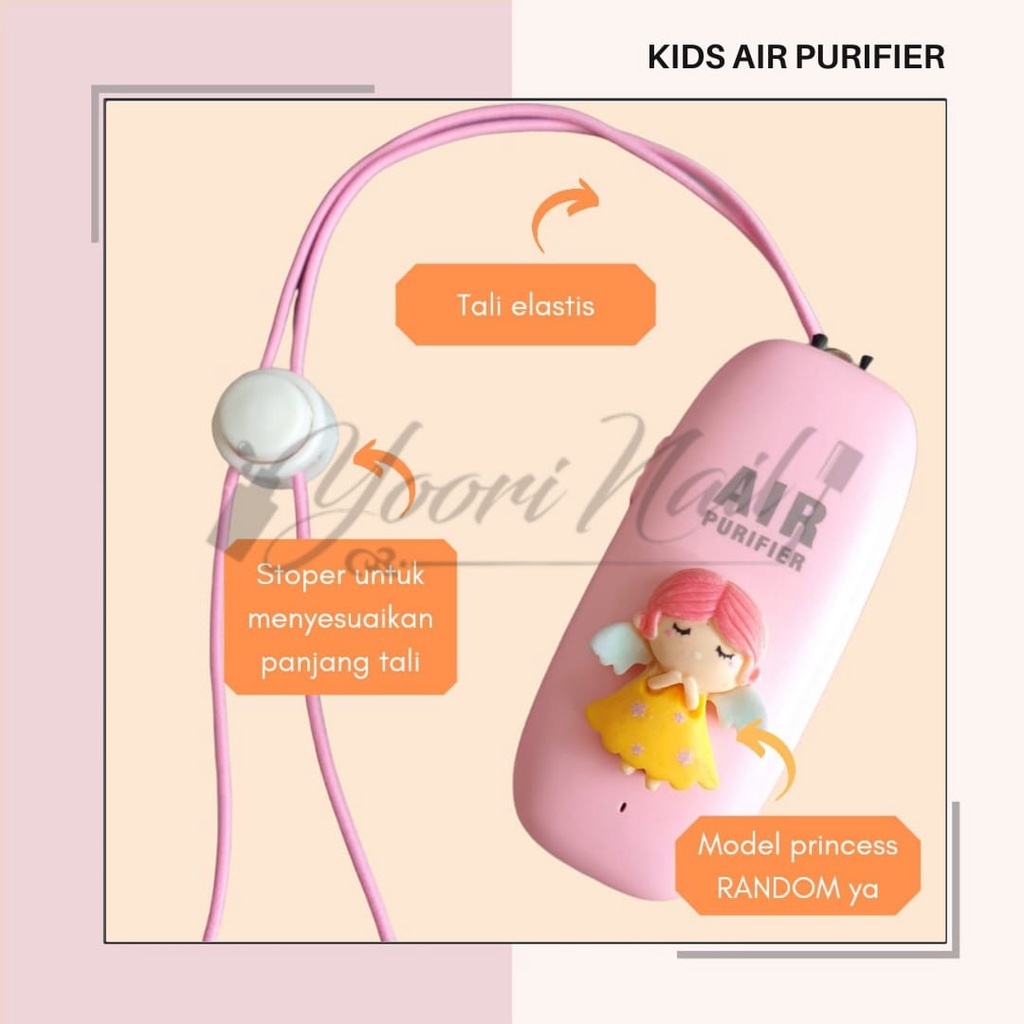 Kids Air Purifier Necklace Kalung Antivirus Anak Lucu M6 Dual Brush