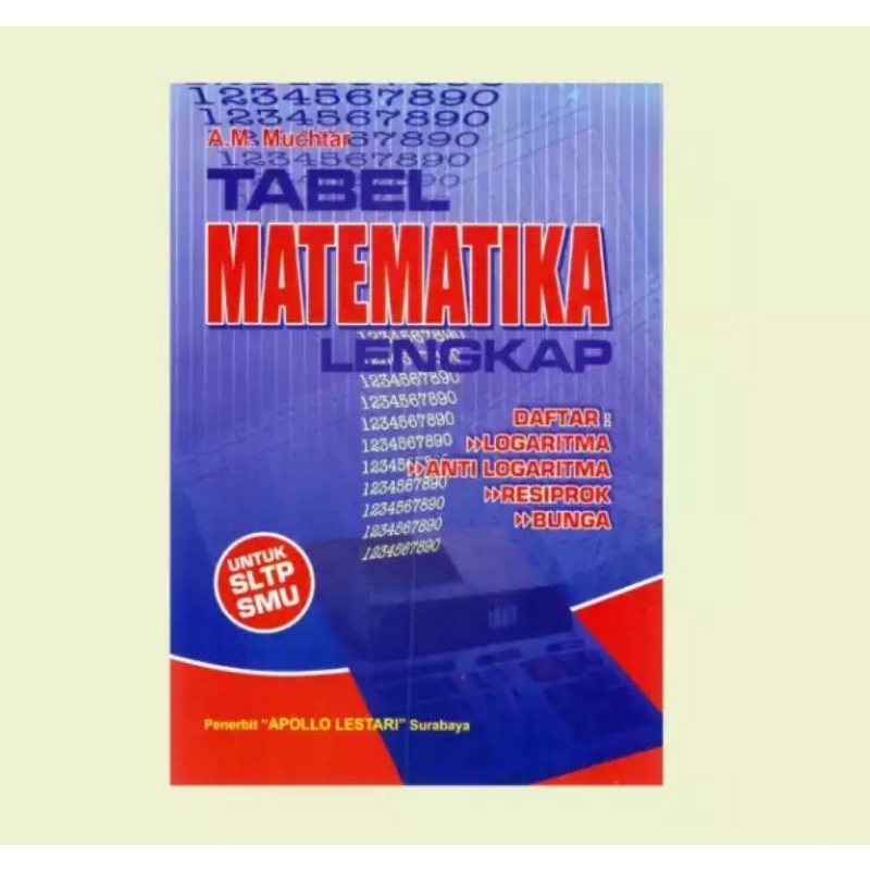 Buku Tabel Matematika Lengkap Daftar logaritma