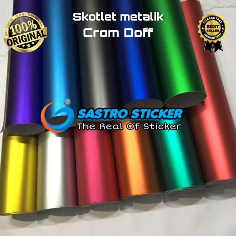STICKER SKOTLET METALIK KROM DOFF KUALITAS PREMIUM