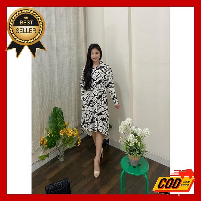 Midi Dress Polos Kombinasi Moela [ Silwi Fubi Chana Miori Chino Diti C Abstrack Dress Casual Forma