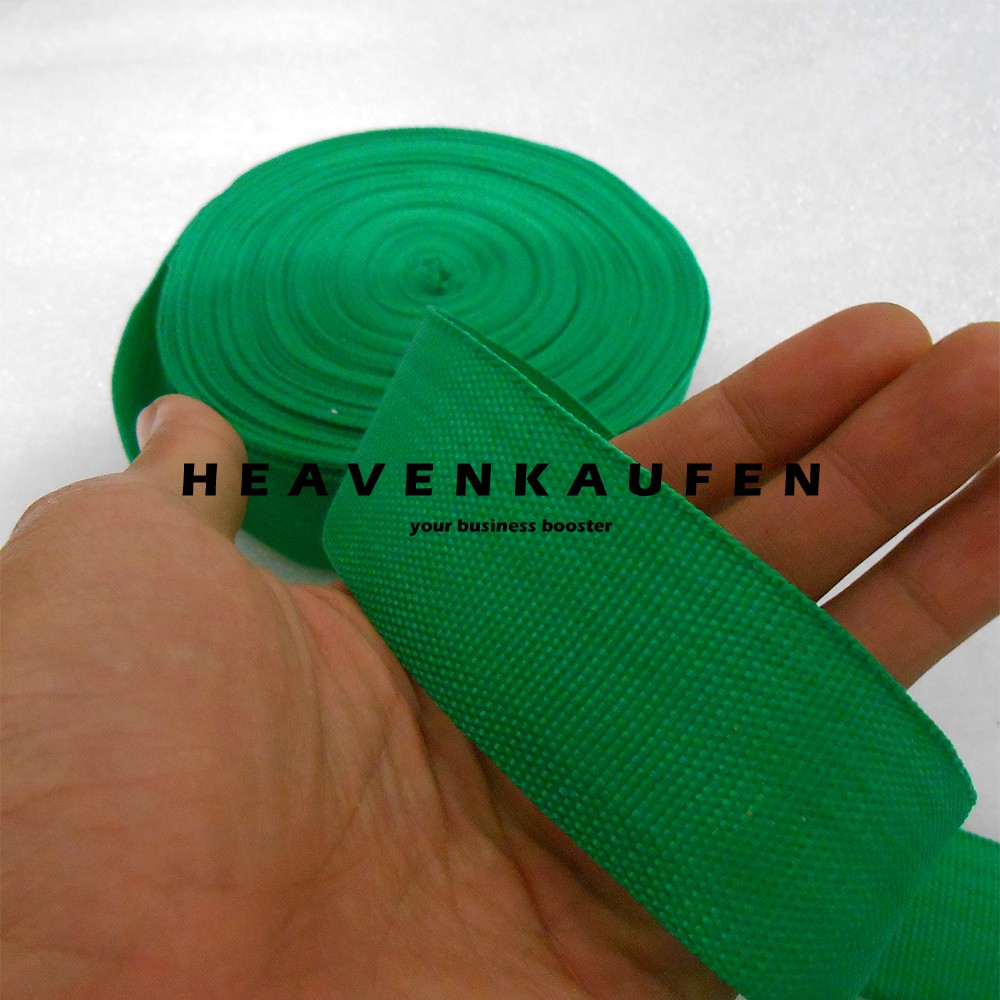 Bisban Pelipit / Webbing PCR Warna Hijau Lebar 3,8 cm Harga Per Rol