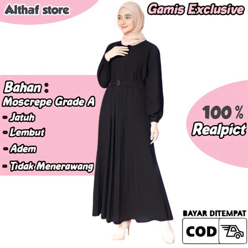 (BISA COD) Baju Gamis Pesta Terbaru Fashion Muslim Remaja Kekinian 2021 Wanita Dres Sarah Maxy