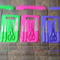 Set Pisau Dapur plus Talenan ( 5 in 1 set pisau dan talenan )