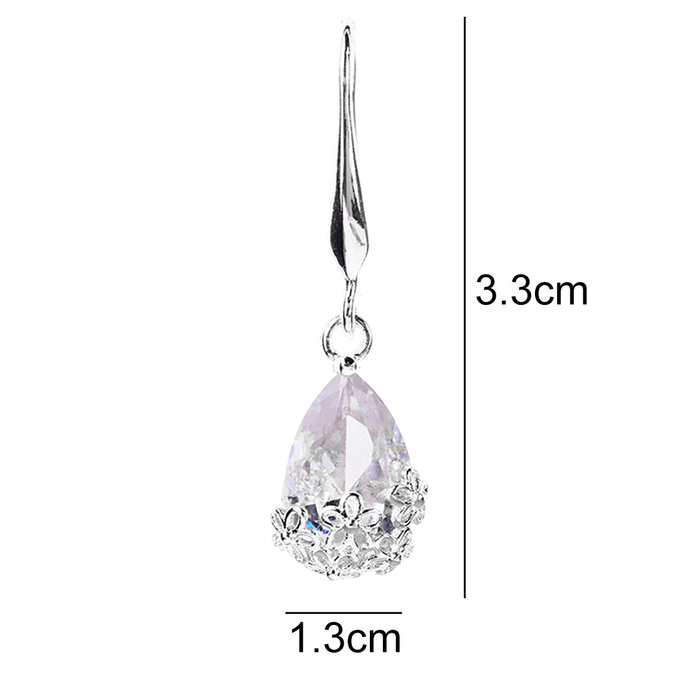 Hu Hu Hu Hu Hu Alat Bantu Pasang Kacamata♡ Anting Kait Gantung Bahan Metal Desain Bunga Hias Cubic Zirconia Gaya Vintage Untuk Wanita