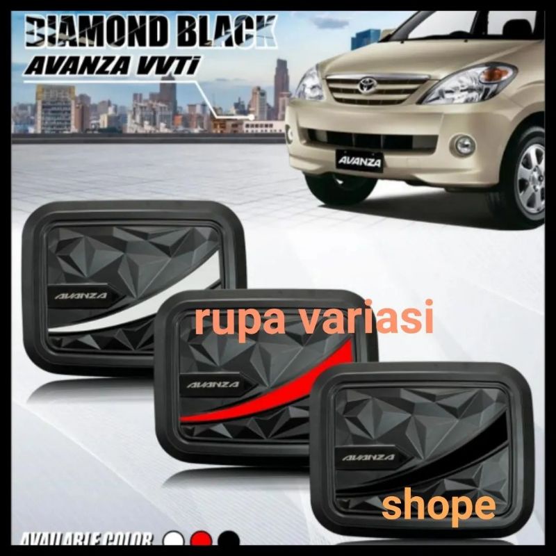 Tank cover Tutup tangki bensin TOYOTA Avanza lama 2004 sampai 2011 HITAM DAN CHROME CROME 2005 2006 2007 2008 2009 2010