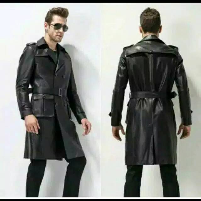 jaket jubah panjang semi kulit terbaru