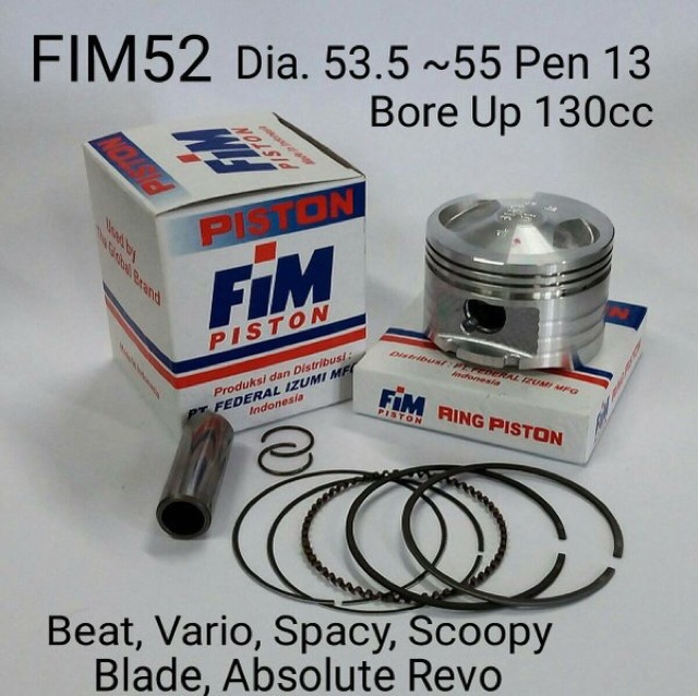 Piston kit beat vario revo absolute blade Xb FIM 53.5 54 54.5 55 pin 13 FIM52-2