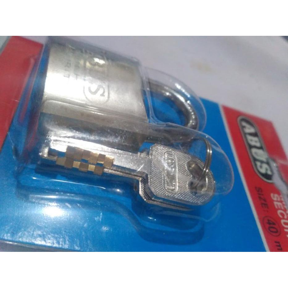 Unik gembok abus leher pendek 40 mm pengaman pagar pintu padlock 2 kunci Murah
