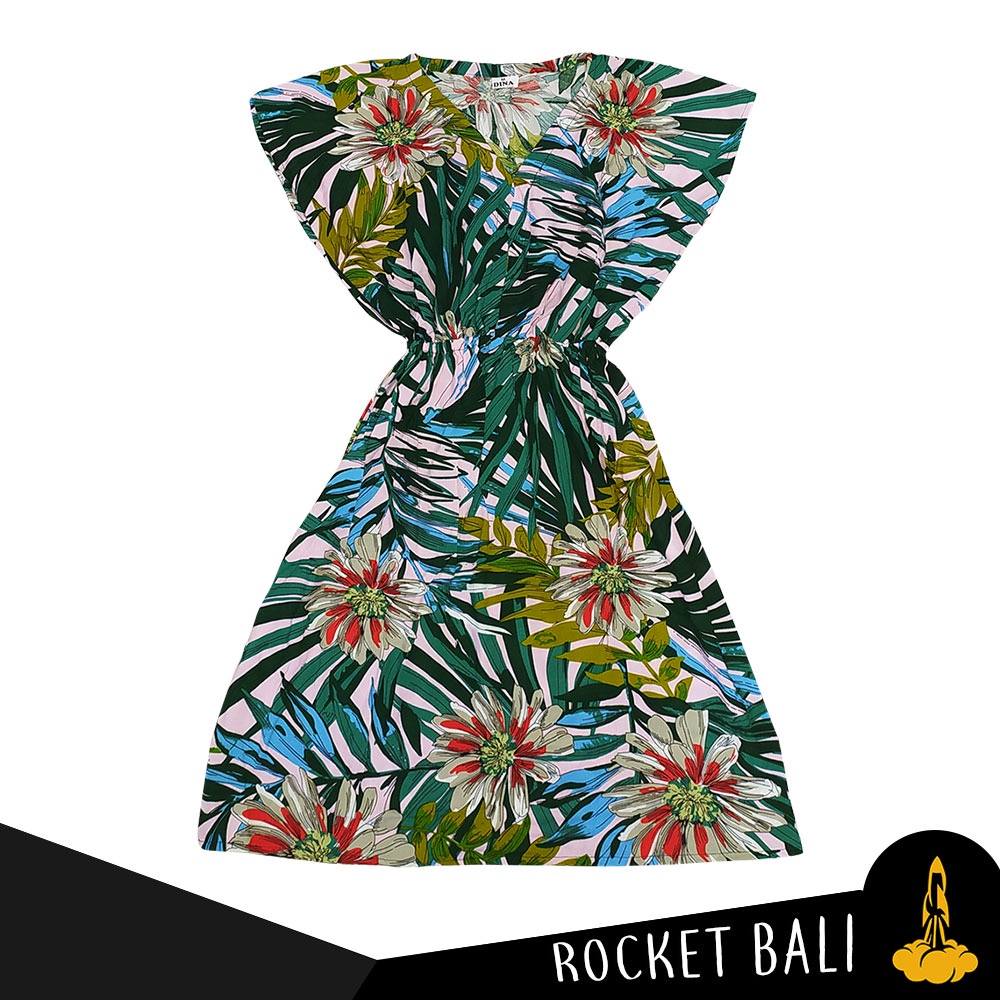 Daster Bali Manohara Motif Floral Bunga-bunga Anak Perempuan