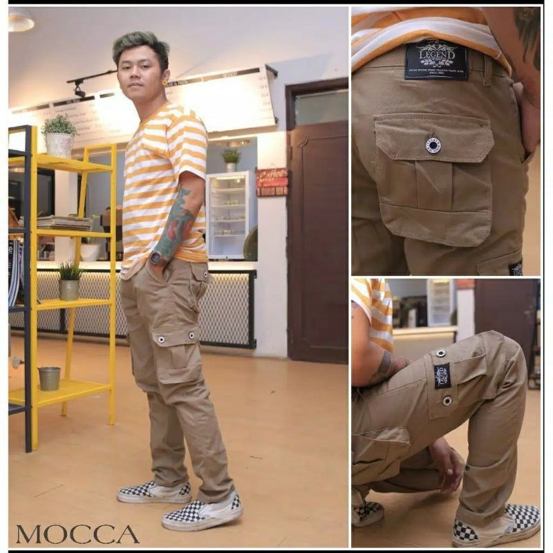 celana jogger pria dewasa bahan katun kombet strect melar